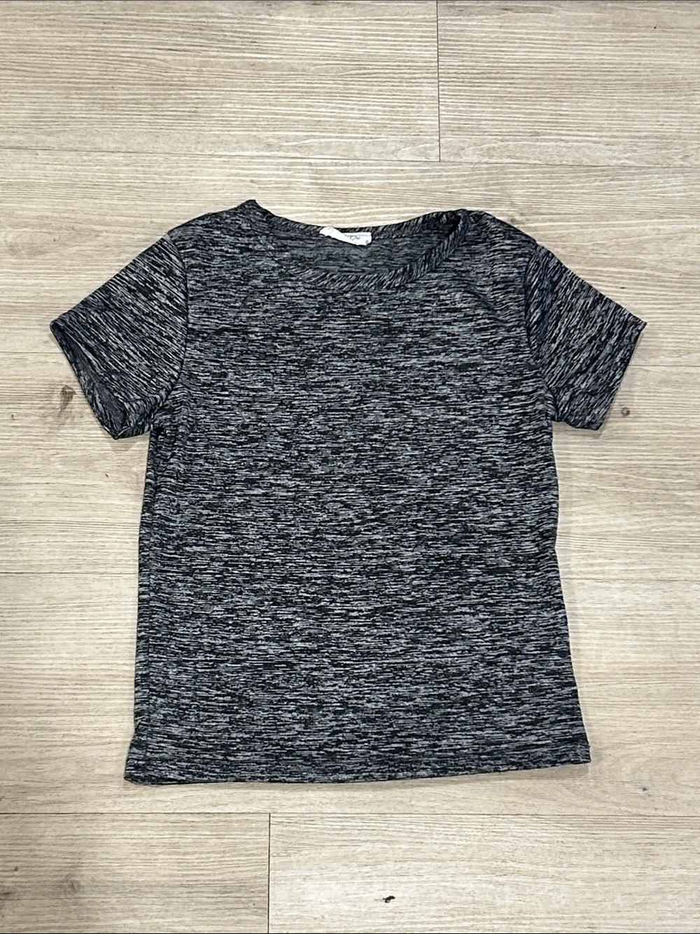 Olivia Rae Black Heather Short Sleeve Crew Tee Size XS - Picture 1 of 4